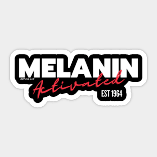 Melanin Activated-1964-Blk Sticker